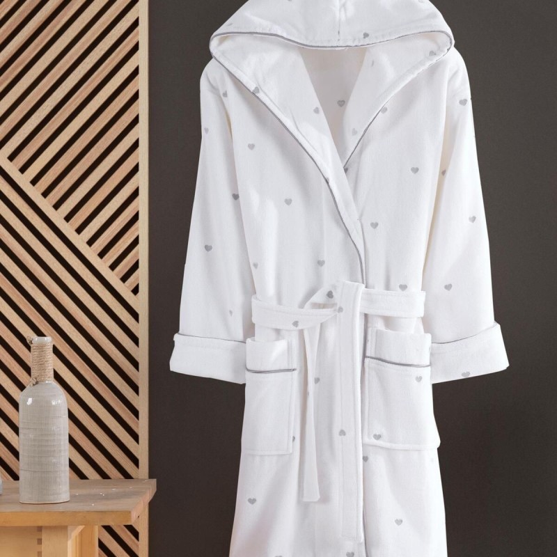 Varol Kalpli Nakışlı %100 Pamuk Love Serisi Bornoz