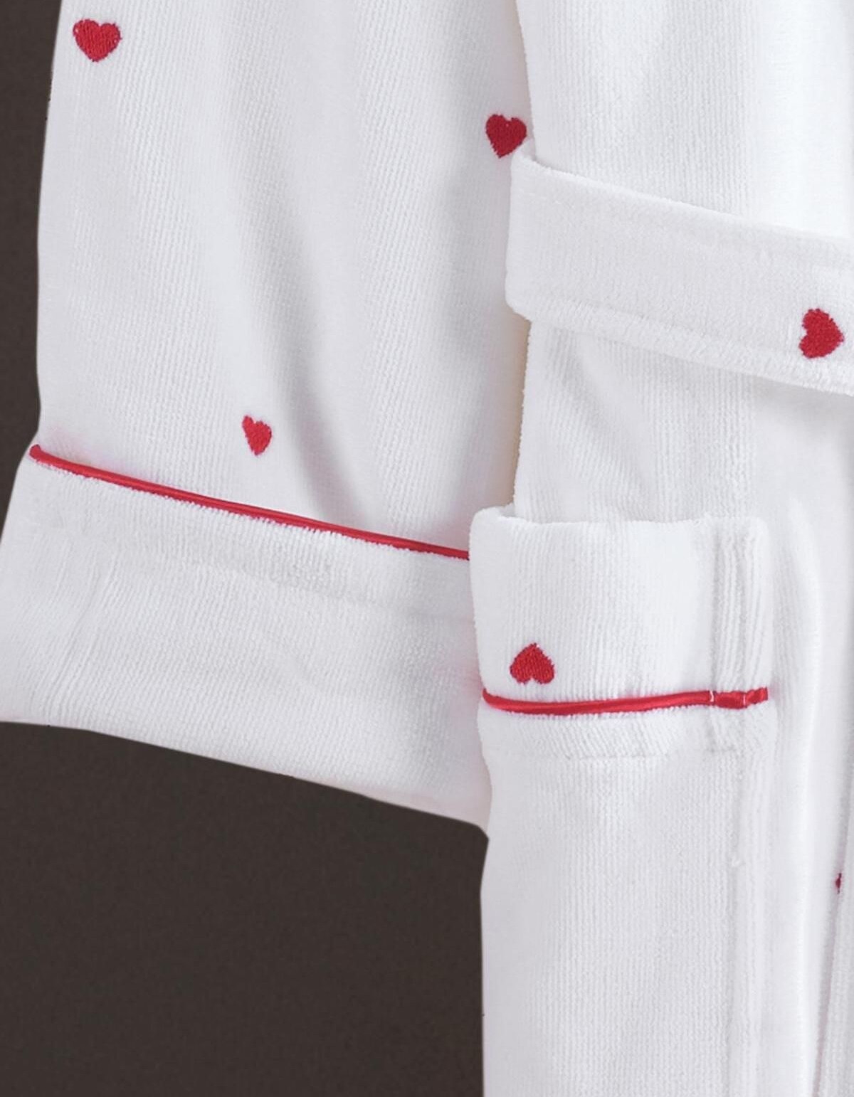 Varol Kalpli Nakışlı %100 Pamuk Love Serisi Bornoz