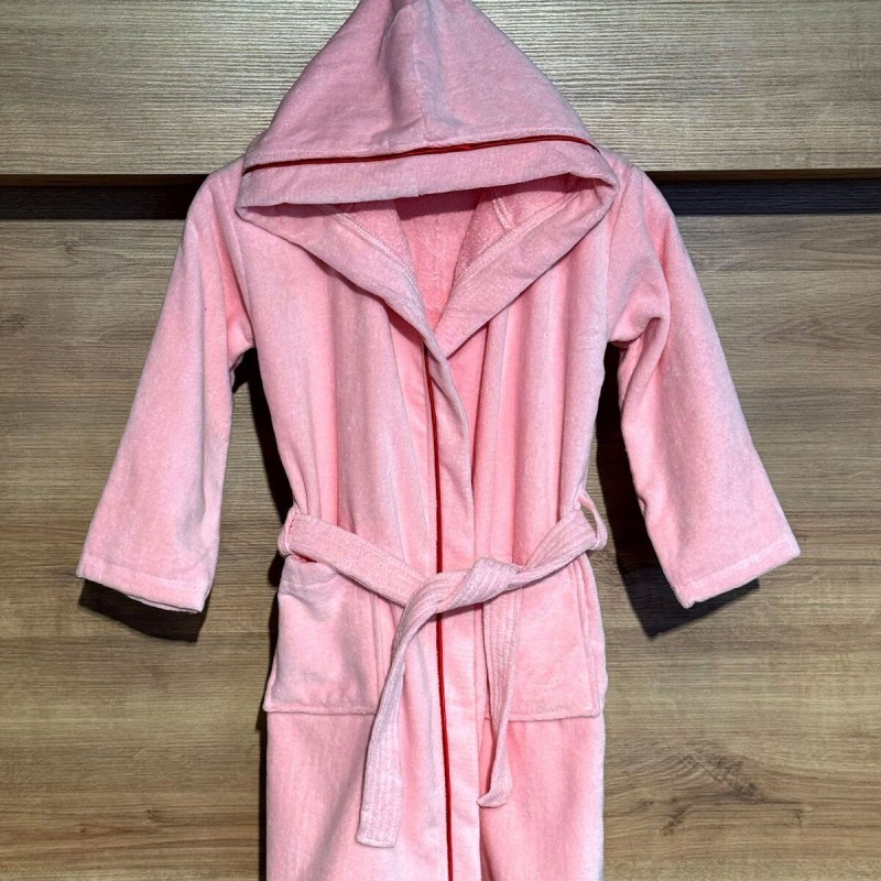 Varol Kapüşonlu %100 Pamuk Kadife Çocuk Bornozu