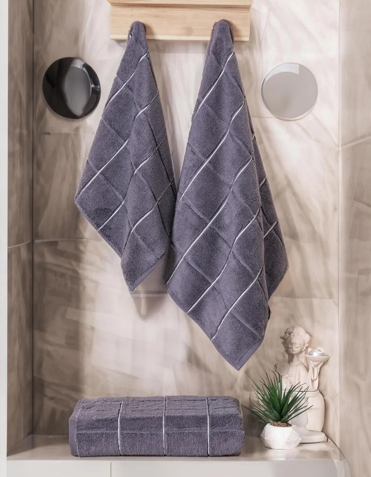 Varol Kare Micro Cotton Banyo Havlusu 90x150cm