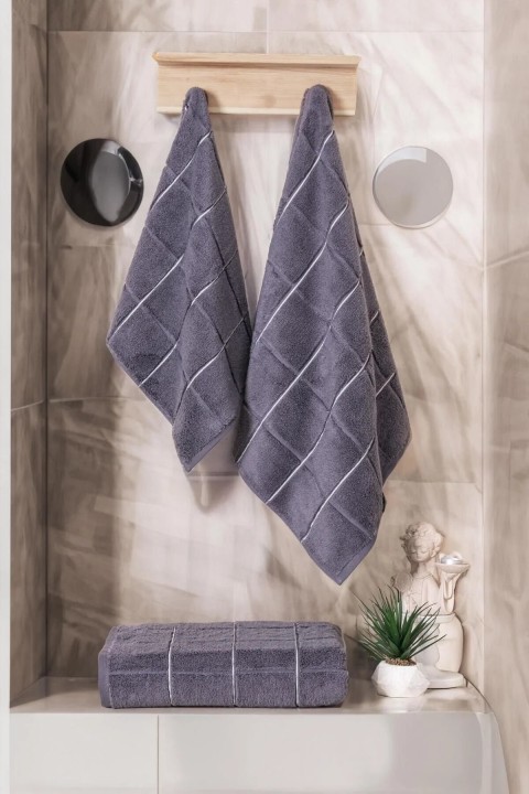 Varol Kare Micro Cotton Banyo Havlusu 90x150cm ANTRASİT