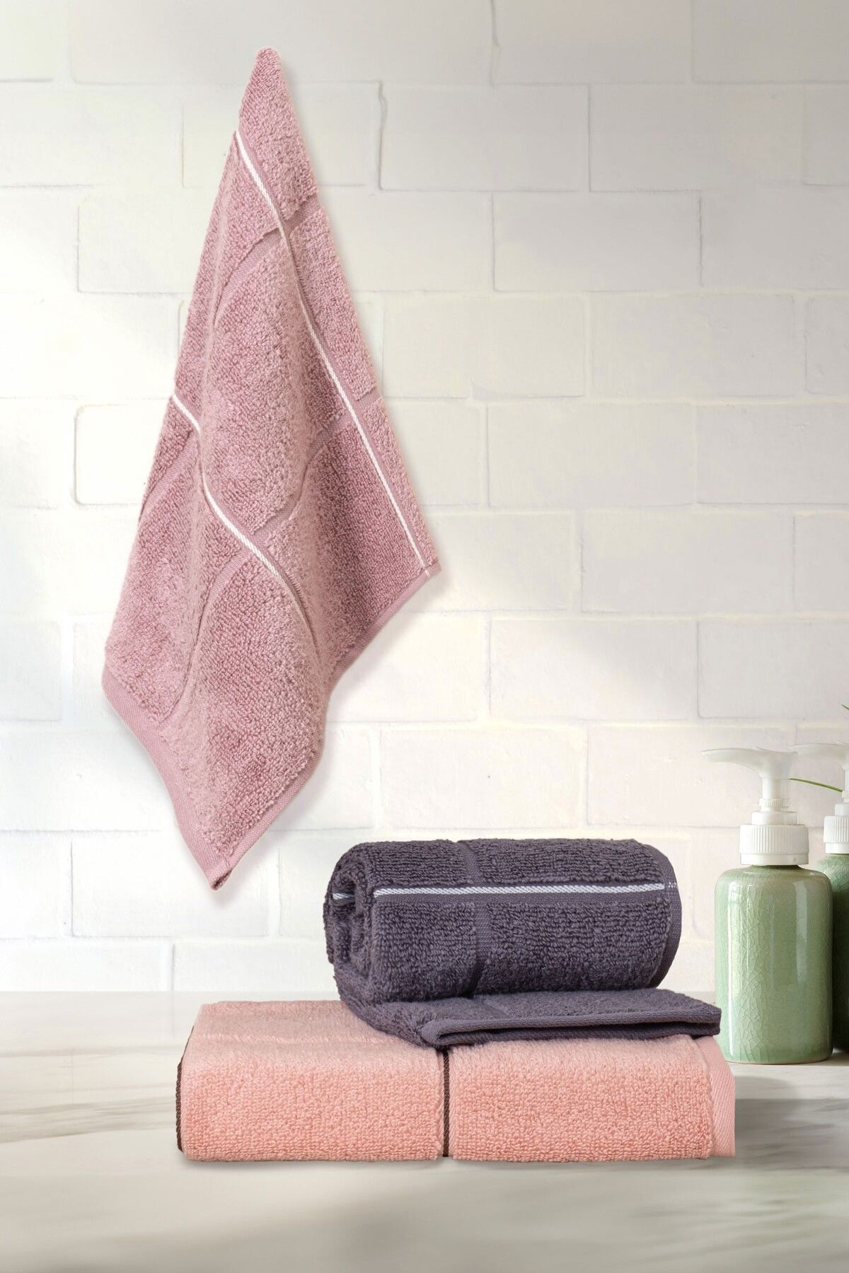 Varol Kare Serisi Micro Cotton 30x50cm 3 Lü Havlu Seti Varol Kare Serisi Micro Cotton 30x50cm 3 Lü Havlu Seti
