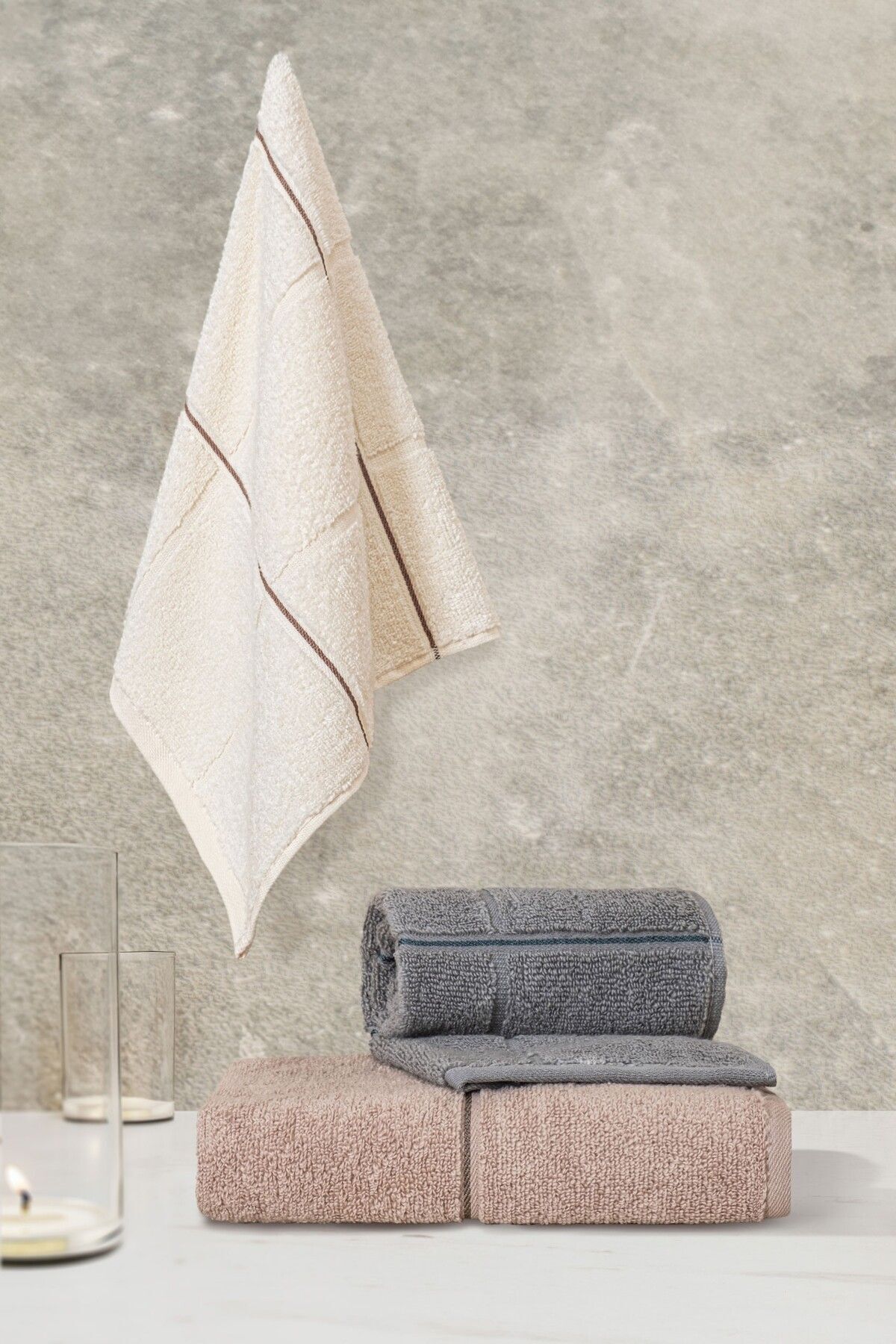 Varol Kare Serisi Micro Cotton 30x50cm 3 Lü Havlu Seti Varol Kare Serisi Micro Cotton 30x50cm 3 Lü Havlu Seti