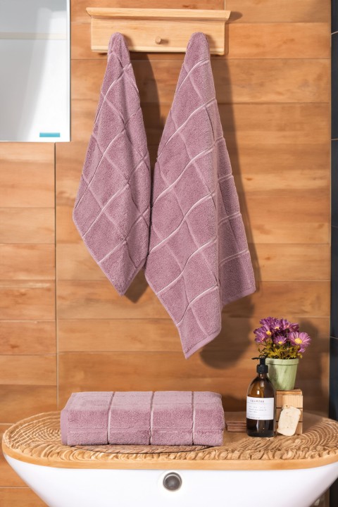 Varol KareMicro Cotton Banyo Havlusu 70X140cm GÜL KURUSU