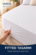 Varol Kratos Serisi Sıvı Geçirmez Ultrasonik Kapitone Fitted Alez – Full Kenar Yatak Koruyucu görseli 3