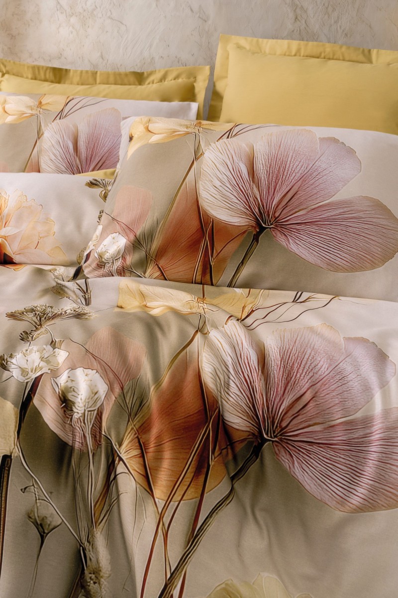 Cotton Box 3d Flower %100 Pamuk Saten  - Eloni Gold