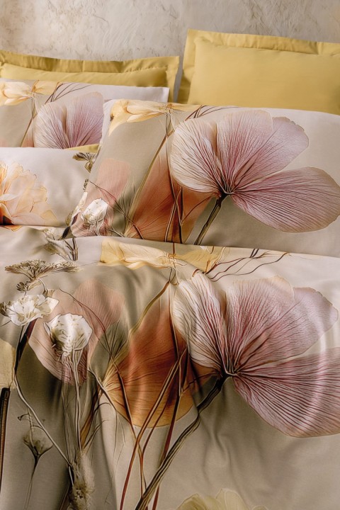Cotton Box 3d Flower %100 Pamuk Saten - Eloni Gold