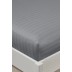 Varol %100 Pamuk Saten Stripe Battal Boy (King Size) Lastikli Çarşaf Takımı – 30 cm – 2 Yastık Kılıfı – 180x200 - GRİ