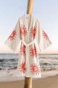 Varol Organik %100 Pamuk Kimono Yaka Sabahlık Bornoz - Heliona v1 görseli 4