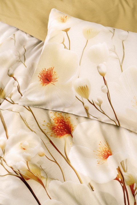 Cotton Box 3d Flower %100 Pamuk Saten - Lumea Gold