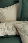 Cotton Box Brode Nakışlı Saten Çift Kişilik Nevresim Takımı Andy Yeşil görseli 3