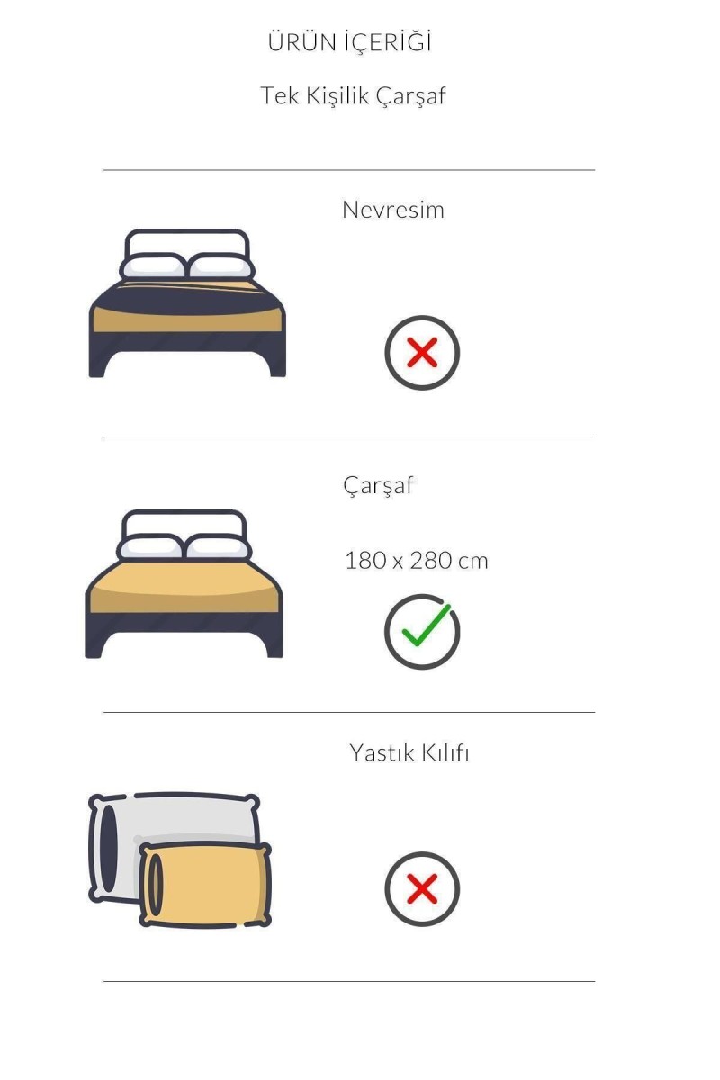 Varol İkaros Serisi Tek Kişilik Otel Çarşafı 180x280 57 Tel detay görseli