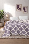 VAROL Liora 7 Katlı Müslin Yatak Örtüsü Çift Kişilik Geometrik Desenli 230x250 cm görseli 2