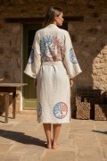 Varol Organik %100 Pamuk Kimono Yaka Sabahlık Bornoz - Dualis görseli 3