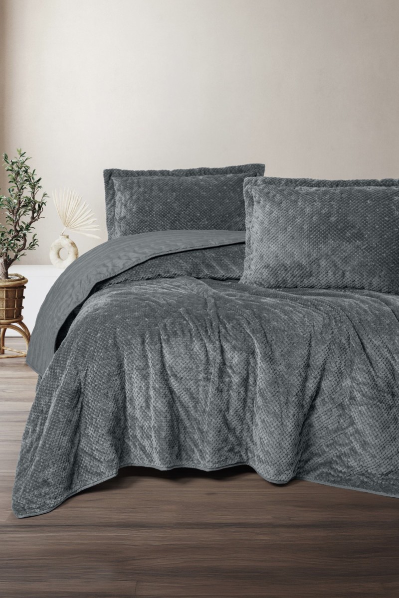 Cotton Box Softnest Çift Kişilik Yatak Örtüsü Boleta K.Gri