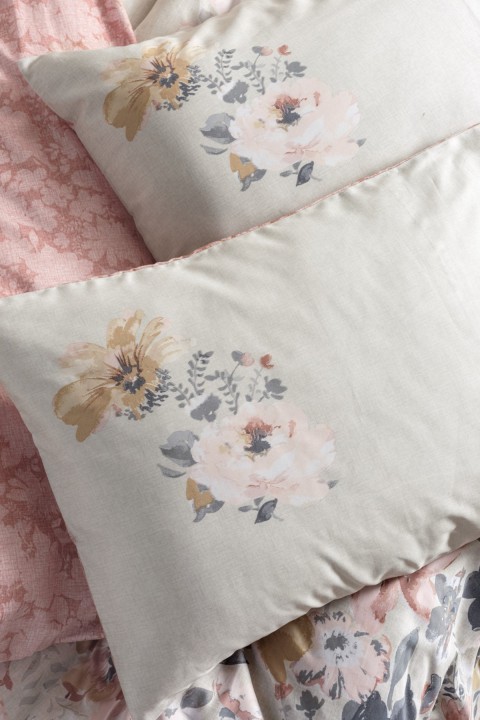 Cotton Box Saten Çift Kişilik Nevresim Takımı Dalya Pudra