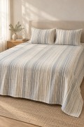 Varol Line Çizgili Çift Kişilik Yatak Örtüsü Takımı 240×260 cm – 2 Yastık Kılıflı görseli 2