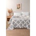 VAROL Liora 7 Katlı Müslin Yatak Örtüsü Çift Kişilik Geometrik Desenli 230x250 cm - GRİ