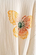 Varol Organik %100 Pamuk Kimono Yaka Sabahlık Bornoz - Kelebek görseli 6