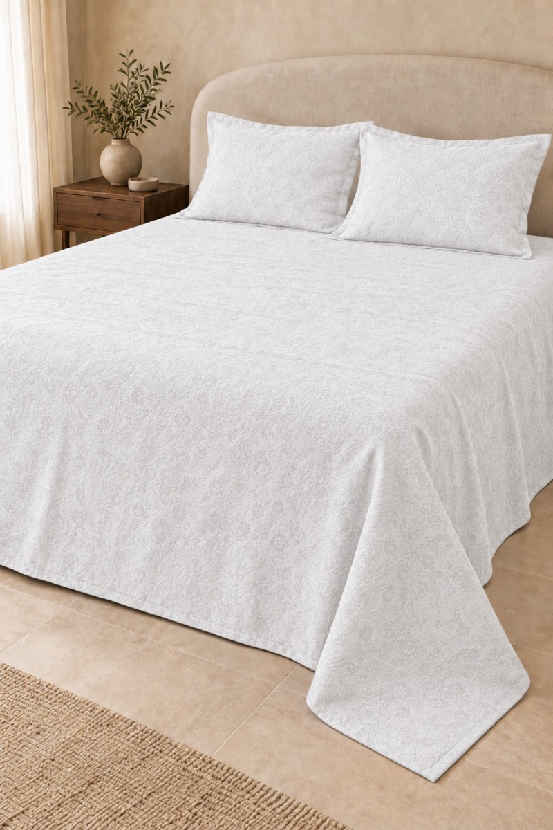Varol Loren Şal Desenli Çift Kişilik Yatak Örtüsü Takımı 240×260 cm – 2 Yastık Kılıflı detay görseli