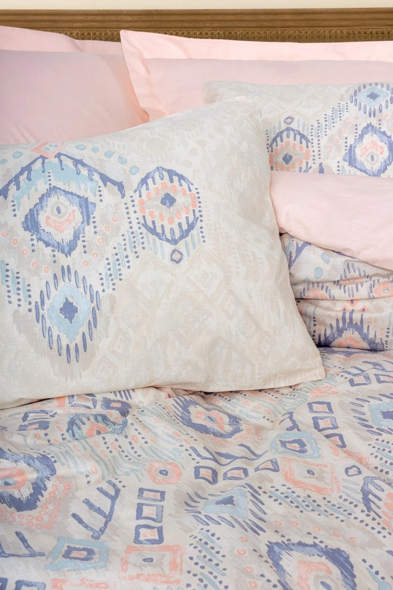 Cotton Box Ethnic Ranforce Çift Kişilik Nevresim Takimi Mosola Somon detay görseli