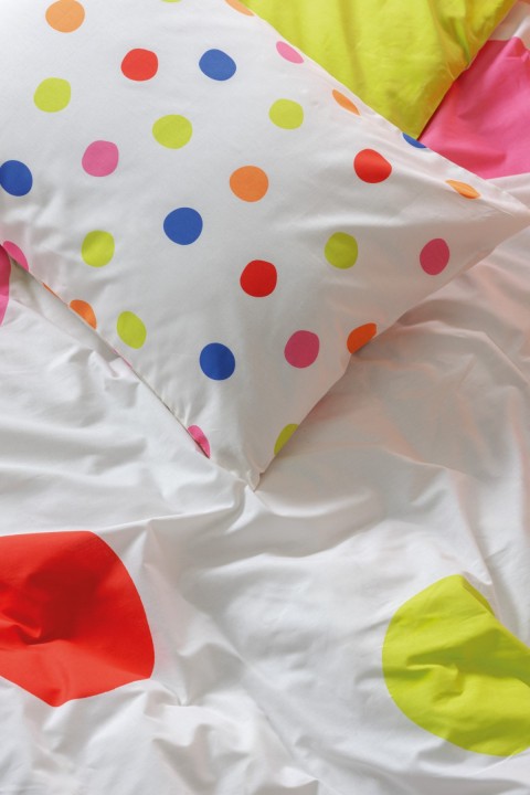 Cotton Box Modeline Çift Kişilik Nevresim Takımı Dotsy Turuncu