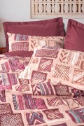 Cotton Box Ethnic Ranforce Tek Kişilik Nevresim Takimi Estilo Bordo