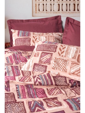 Cotton Box Ethnic Ranforce Tek Kişilik Nevresim Takimi Estilo Bordo