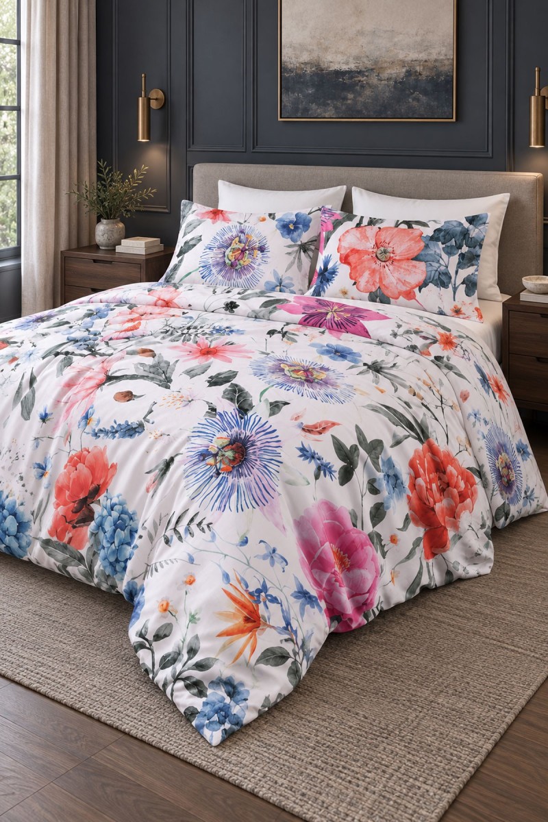 Varol Royal Saten 300TC Nevresim Takımı (Çift Nevresimli) Family Size  - MİRANDA