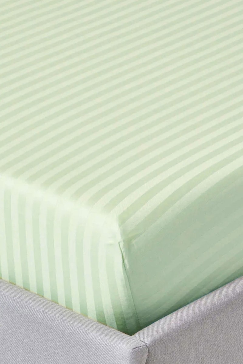 Varol %100 Pamuk Saten Stripe Tek Kişilik Lastikli Çarşaf Takımı – 30 cm – 1 Yastık Kılıfı
