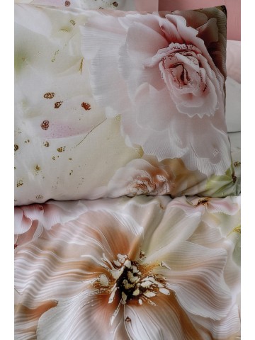 Cotton Box 3d Flower %100 Pamuk Saten  - Elara Pembe