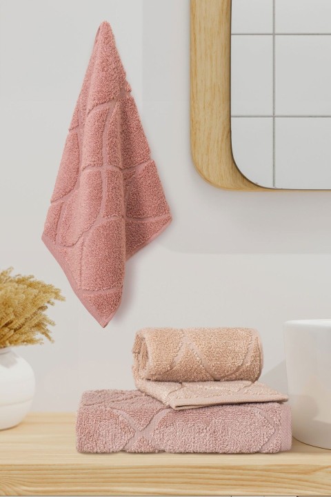 Varol Voli Serisi Micro Cotton 30x50cm 3 Lü Havlu Seti