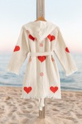 Varol %100 Organik, El İşçiliği Taş Baskı Garson Boy Bornozu - Lovely görseli 2