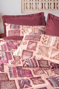 Cotton Box Ethnic Ranforce Çift Kişilik Nevresim Takimi Estilo Bordo görseli 2