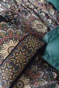 Cotton Box Saten Çift Kişilik Nevresim Takımı Ornate Petrol