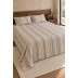 Varol Line Çizgili Çift Kişilik Yatak Örtüsü Takımı 240×260 cm – 2 Yastık Kılıflı - BEJ