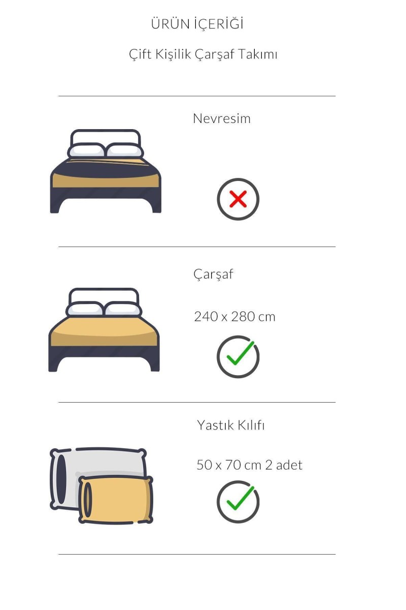 Varol İkaros Serisi Çift Kişilik Çarşaf Takımı 57 Tel %100 Pamuk detay görseli
