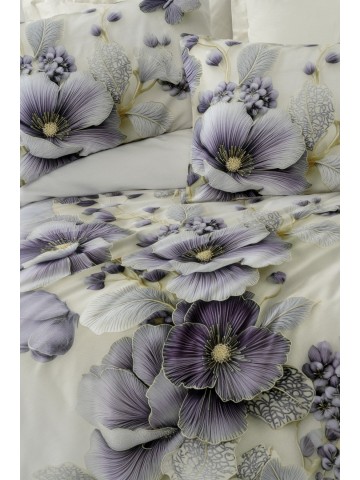 Cotton Box 3d Flower %100 Pamuk Saten  - Nayra Krem