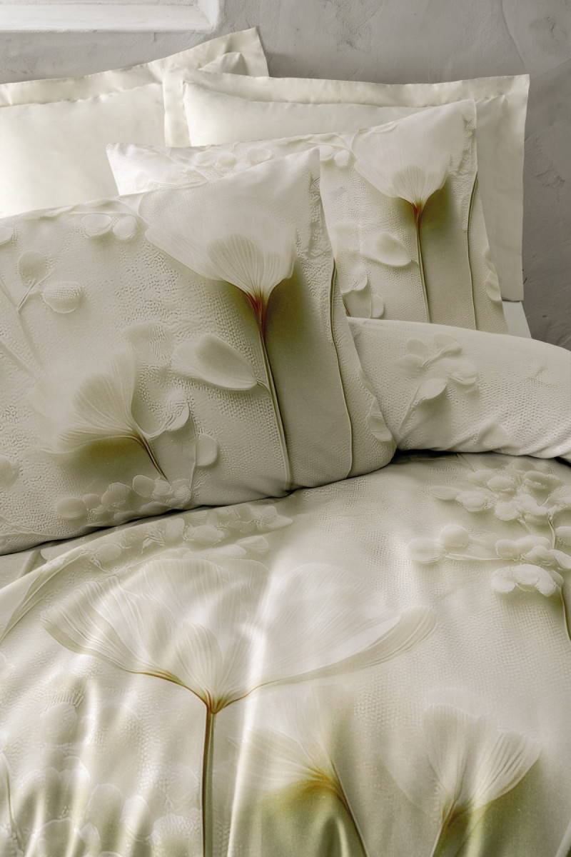 Cotton Box 3d Flower %100 Pamuk Saten  - Velin Krem
