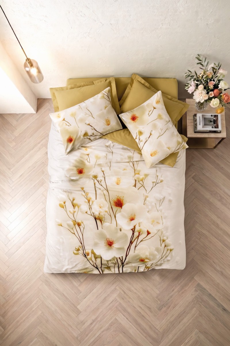 Cotton Box 3d Flower %100 Pamuk Saten  - Lumea Gold detay görseli