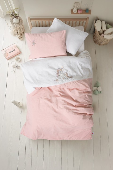 Cotton Box Nakişli Bebek Nevresim Takimi Bonic Beyaz