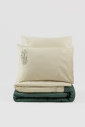 Cotton Box Brode Nakışlı Saten Çift Kişilik Nevresim Takımı Andy Yeşil görseli 2