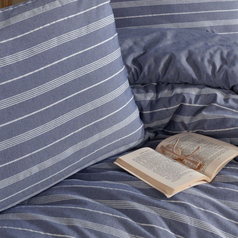 Varol Çarşafı Lastikli Saten Çizgili Çift Kişilik Nevresim Takım