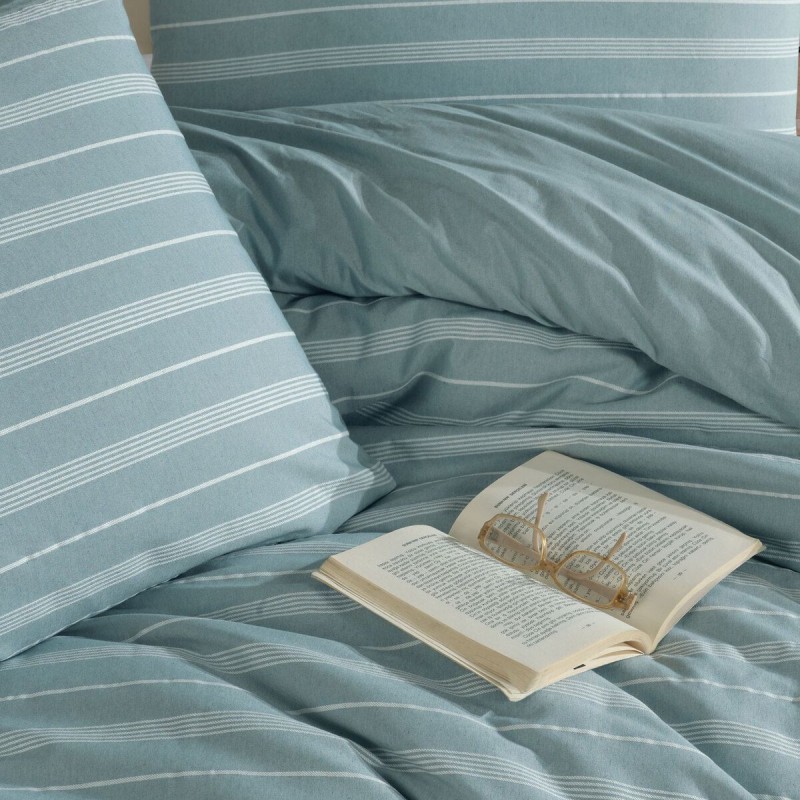 Varol Çarşafı Lastikli Saten Çizgili Çift Kişilik Nevresim Takım