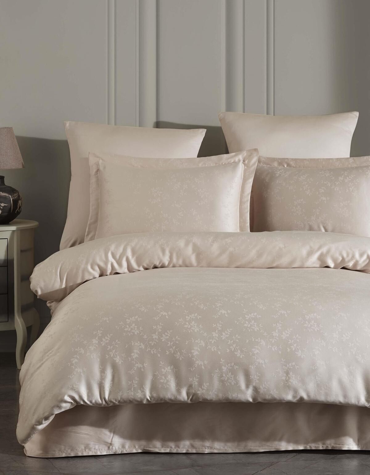 Varol Liyosel Jakar Nevresim Takımı Çift Kişilik - Eva Cappuccino