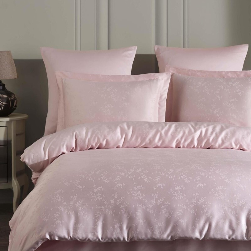 Varol Liyosel Jakar Nevresim Takımı Çift Kişilik - Eva Pudra Varol Liyosel Jakar Nevresim Takımı Çift Kişilik - Eva Pudra