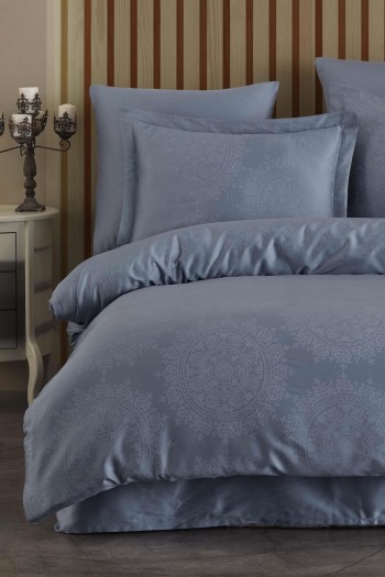 Varol Liyosel Jakar Nevresim Takımı Çift Kişilik - Nothingham İndigo