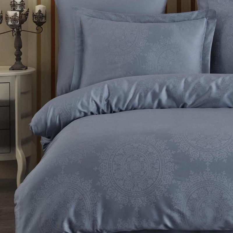 Varol Liyosel Jakar Nevresim Takımı Çift Kişilik - Nothingham İndigo Varol Liyosel Jakar Nevresim Takımı Çift Kişilik - Nothingham İndigo