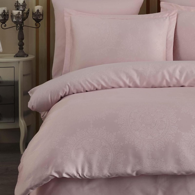 Varol Liyosel Jakar Nevresim Takımı Çift Kişilik - Nothingham Pudra