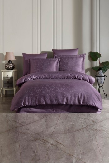 Varol Liyosel Jakar Nevresim Takımı Tek Kişilik - Eva Mürdüm